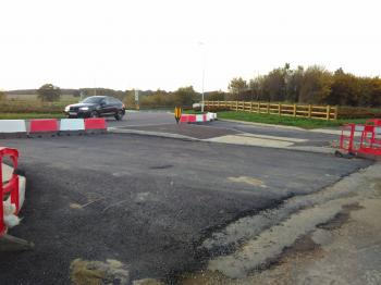 Entrance to new business park in Cherry Orchard Way