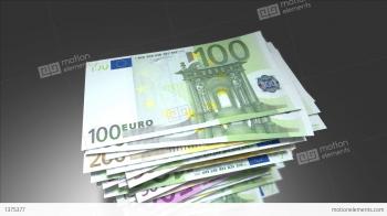 Huge Stack Of Euro Bills Stock Animation | 1375377