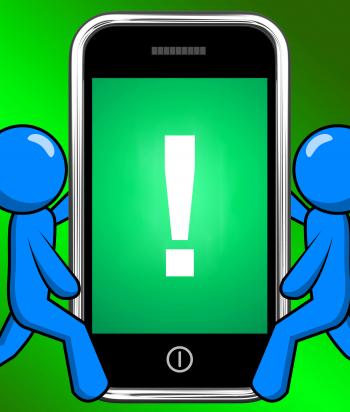Exclamation Mark On Phone Displays Attention Warning