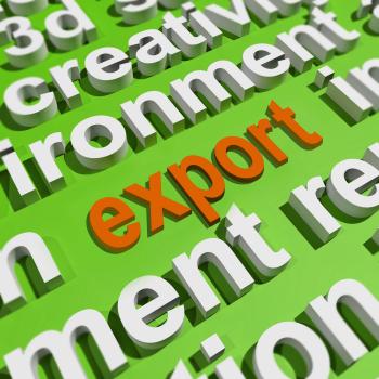 Export In Word Cloud Means Sell Overseas Or Trade