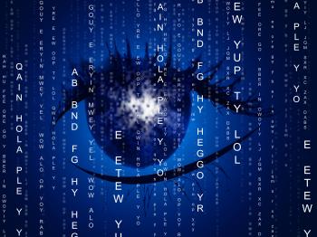 Eye Matrix Indicates Programming Computer And Optics