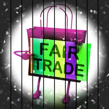 Fair Trade Shopping Bag Represents Equal Deals and Exchange