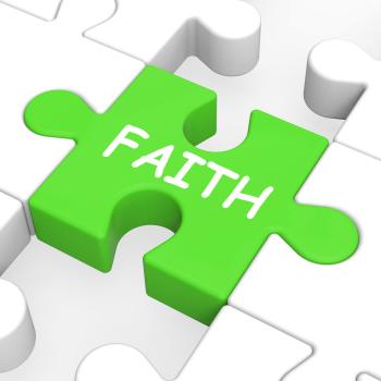 Faith Jigsaw Showing Spiritual Belief Or Trust