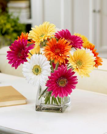 Decorate Happy with Gerbera Daisy Silk Flower Centerpiece at Petals