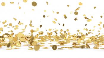 Rain from Golden Coins Business Financial Concept. Animation of ...