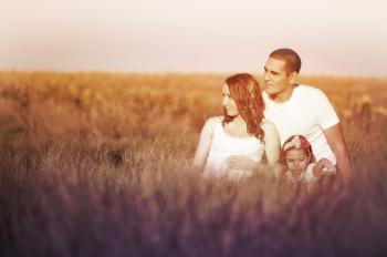Family of Three in the Prairie