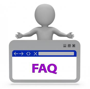 Faq Webpage Means Frequently Asked Questions 3d Rendering