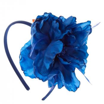 Navy Feathered Flower Headband | Claire's US