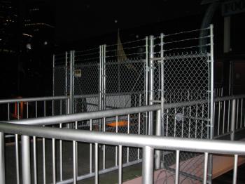 Fenced off food court at night 2
