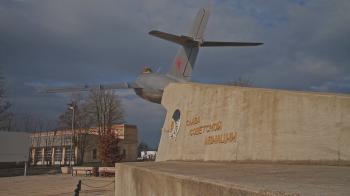 Old historic Russian MIG-17 fighter jet memorial In Grossenhain ...