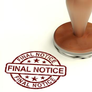 Final Notice Stamp Showing Outstanding Payment Due