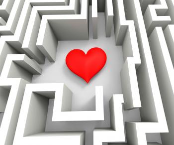 Finding Love Or Girlfriend Shows Heart In Maze