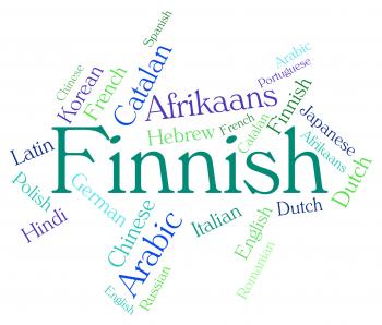 Finnish Language Indicates Translator Finland And Wordcloud