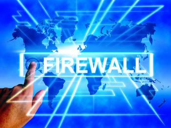 Firewall Map Displays Online Safety Security and Protection