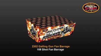 Bright Star Fireworks - 2302 Gatling Gun 108 Shot Fan Barrage - YouTube