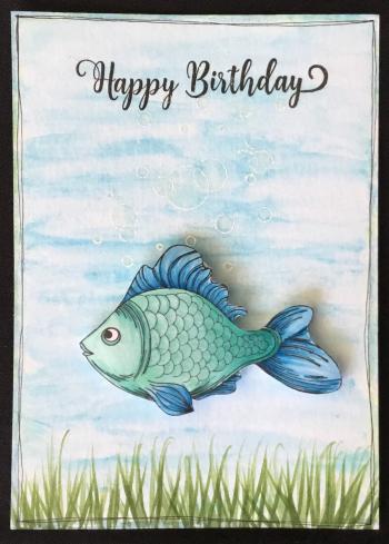 Fish Trio Cling Rubber Stamp 17175