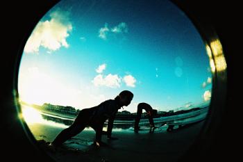 Fisheye Lens Showing Person at Daytime