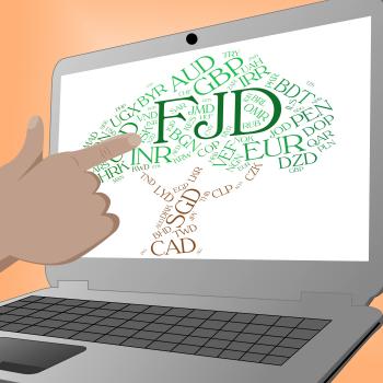Fjd Currency Represents Foreign Exchange And Broker