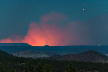 Flagstaff view of Fuller Fire (GCNP)