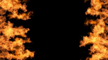 igniting fire flame background isolated on black background Motion ...