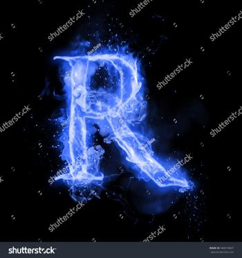 Fire Letter R Burning Blue Flame Stock Illustration 560510827 ...