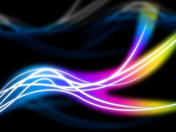 Flourescent Swirls Background Shows Colorful Pattern In Dark