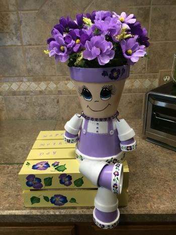 Lavender Clay Pot Girl, Clay Pots, Terra Cotta Pots, Pot People, DIY ...