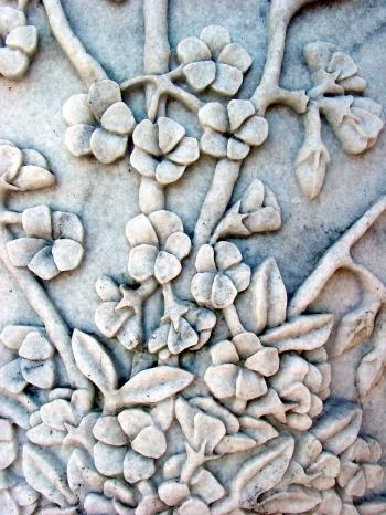 Flowers carved in stone