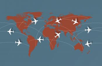 Flying Across The Globe - Air Travel Illustration