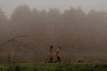 At Home Foggy Morning Catskills Engagement - Meadowlark Stills
