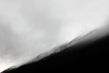 Foggy Ljosavatn Mountain