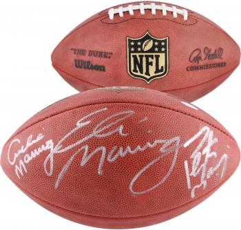 Archie, Eli, and Peyton Manning Autographed Duke Pro Football