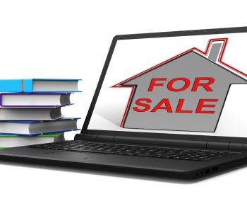 For Sale House Laptop Means Selling Real Estate