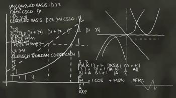 Animation of Blackboard with scientific formulas and calculations in ...