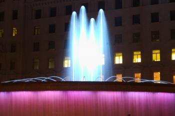 Fountain at Night on Plaça de Catalunya
