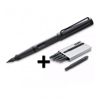 Amazon.com : Lamy Safari Fountain Pen (17F) Umber + 5 Black Ink ...