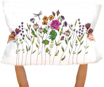 Microfiber Fresh Flowers No Water Pillowcase | Side Street Bed and Bath