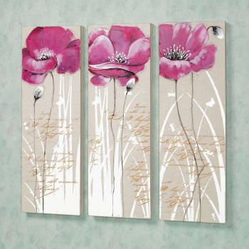 Canvas Sets Wall Art Fresh Poppy Blossoms Floral Canvas Wall Art Set ...