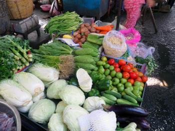 Fresh vegetables at street market