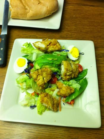 Fried chicken salad