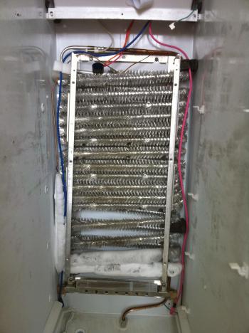 Frozen refrigeration coil