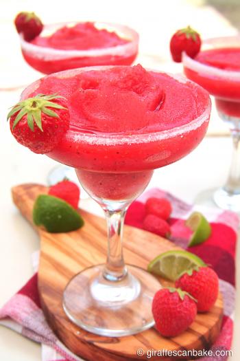 Strawberry and Black Pepper Frozen Margarita |Giraffes Can Bake