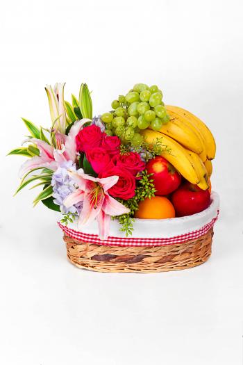 Get Well Soon Fruit Basket with Flowers | Floral Garage Singapore