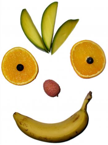 Fruit face smiling