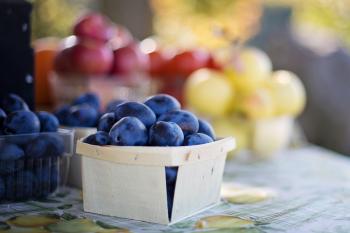 Fruit on the Table - Blueberries and Grape