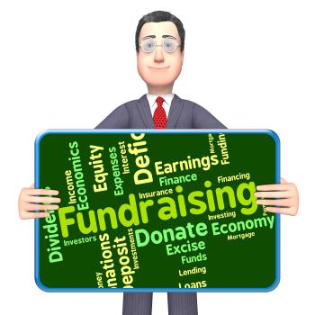 Fundraising Word Shows Capital Wordcloud And Funds