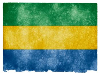 Gabon Grunge Flag