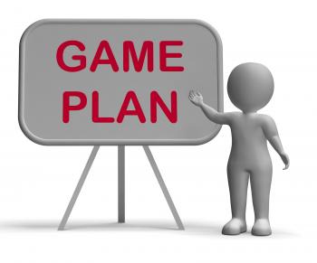 Game Plan Whiteboard Means Scheme Approach And Planning