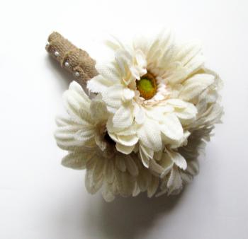 Burlap Gerbera Daisy Bouquet Ivory Burlap Flowers Gerberas