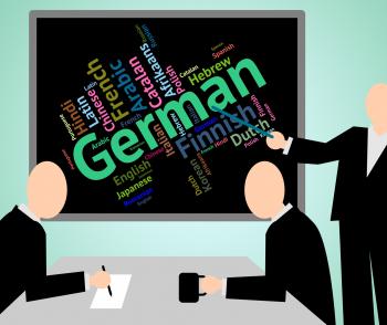 German Language Indicates Text International And Foreign